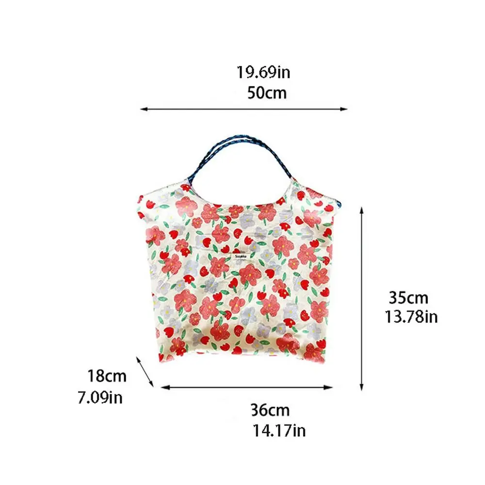 Korean Floral Large Shoulder Bag Ins Underarm Bag Summer Flower Tote Bag Women Handbag Large Capacity Gifts Shopping Storage Bag