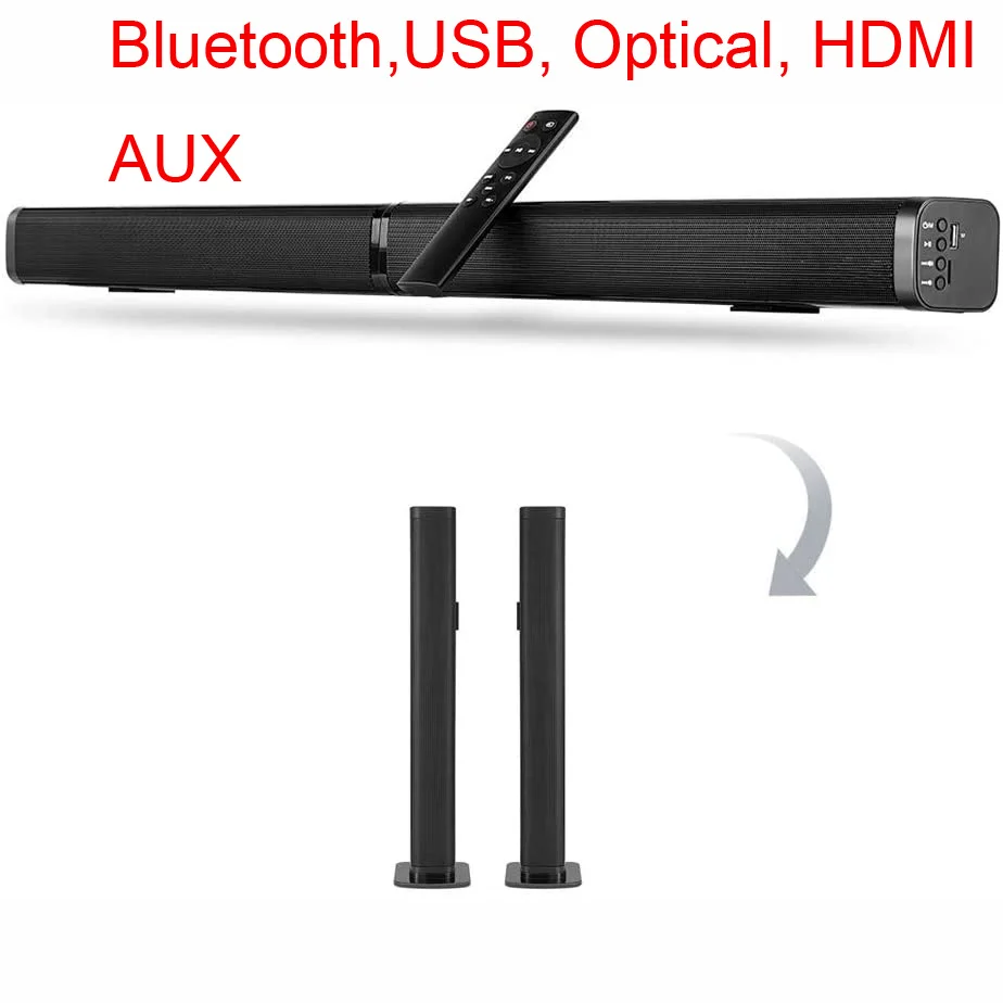 

Ultra slim Detachable Bluetooth TV Sound bar 37 inch wireles speaker built-in subwoofer soundbar PCM HDMI optical for LED TV