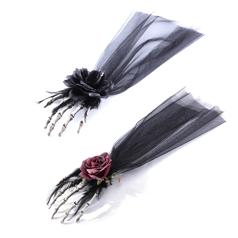 

Lolita Hairpin Veil Day Of The Dead Headband And Veil Gothic Headwear Black Veil Small Hat Lolita Hair Accessories