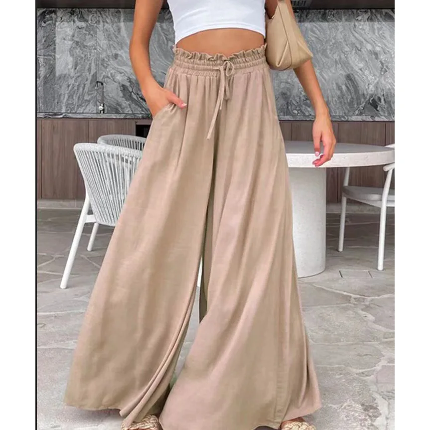 23 Years Europe and America Summer New Fashion Casual Wide Leg Pants Women