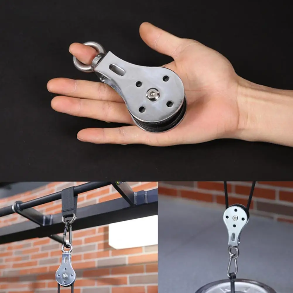 

Double Pulley Removable 360-degree Rotation Waterproof 300KG Bearing Lifting Rope Pulley for Sport