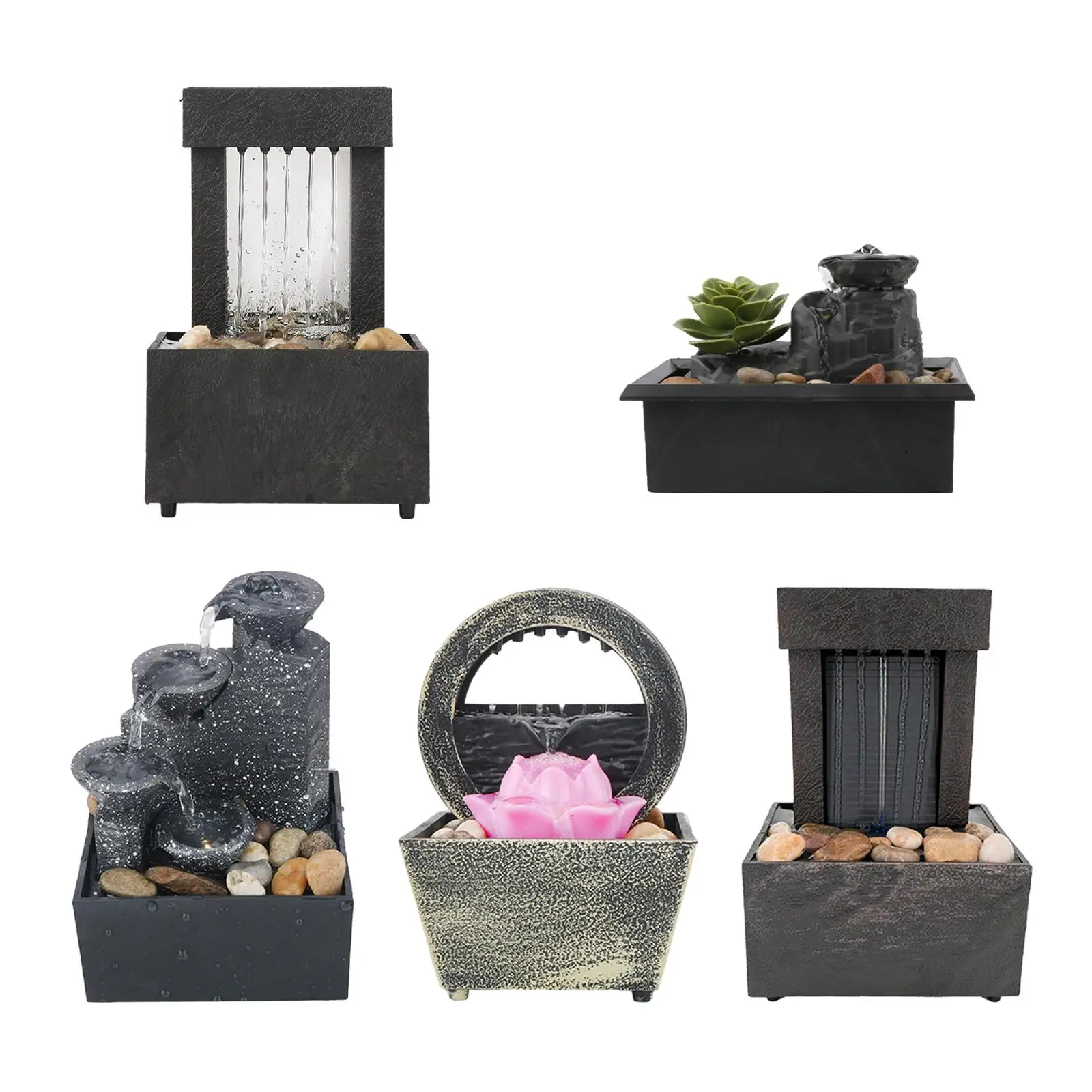 Настольный водяной фонтан Fengshui декоративный традиционный расслабляющий водопад