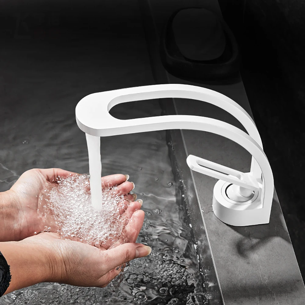 

Tianview Creative all copper basin faucet Bathroom toilet under basin vanity faucet hot and cold water faucet white chrome