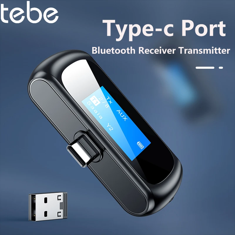 

Беспроводной аудиоадаптер Tebe usb-c, Bluetooth 5,1, приемник-передатчик, поддержка микрофона, для PlayStation Nintendo Switch, автомобильного ТВ