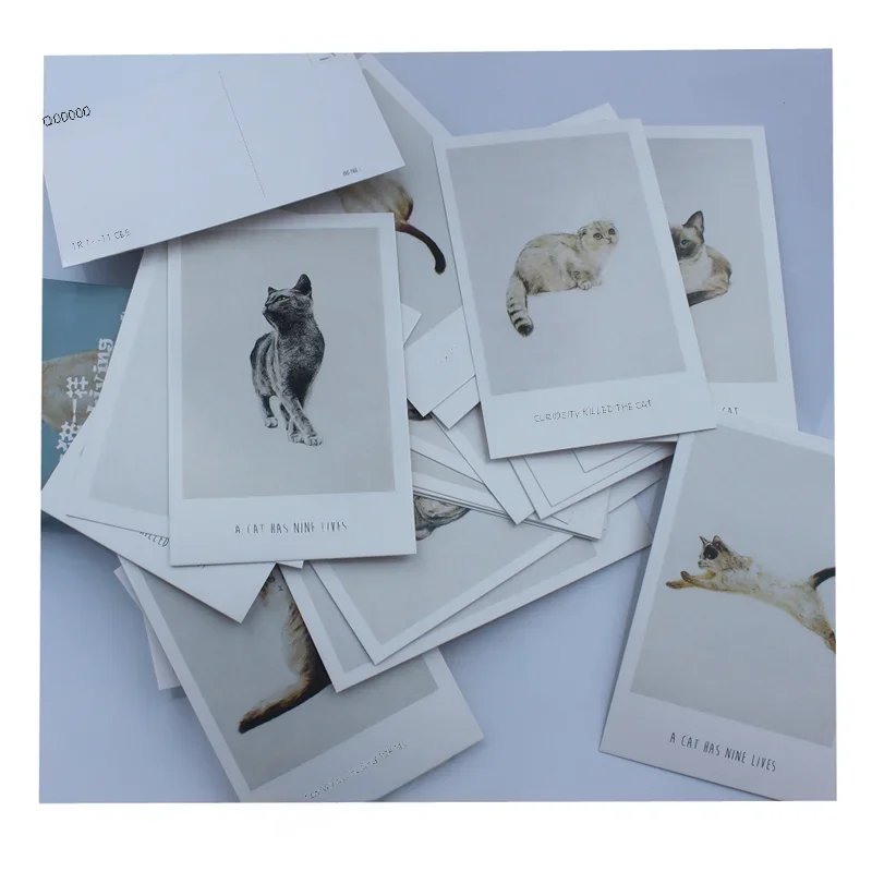 

30 Шт./компл. Открытые Открытки «Жизнь Как Кошка» Поздравительные Открытки С Мультяшным Котенком Декоративные Открытки На Ден...
