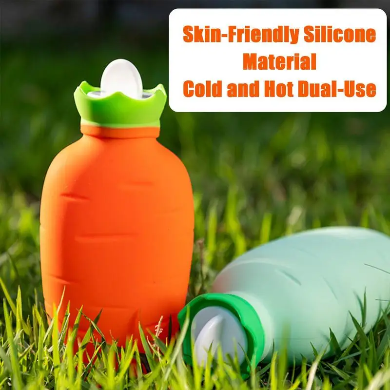 

Silicone Winter Hot Water Bottle Microwave Heating Soft Water Filling Hand Warmer Durable Leakproof Cartoon Hot Water Bag