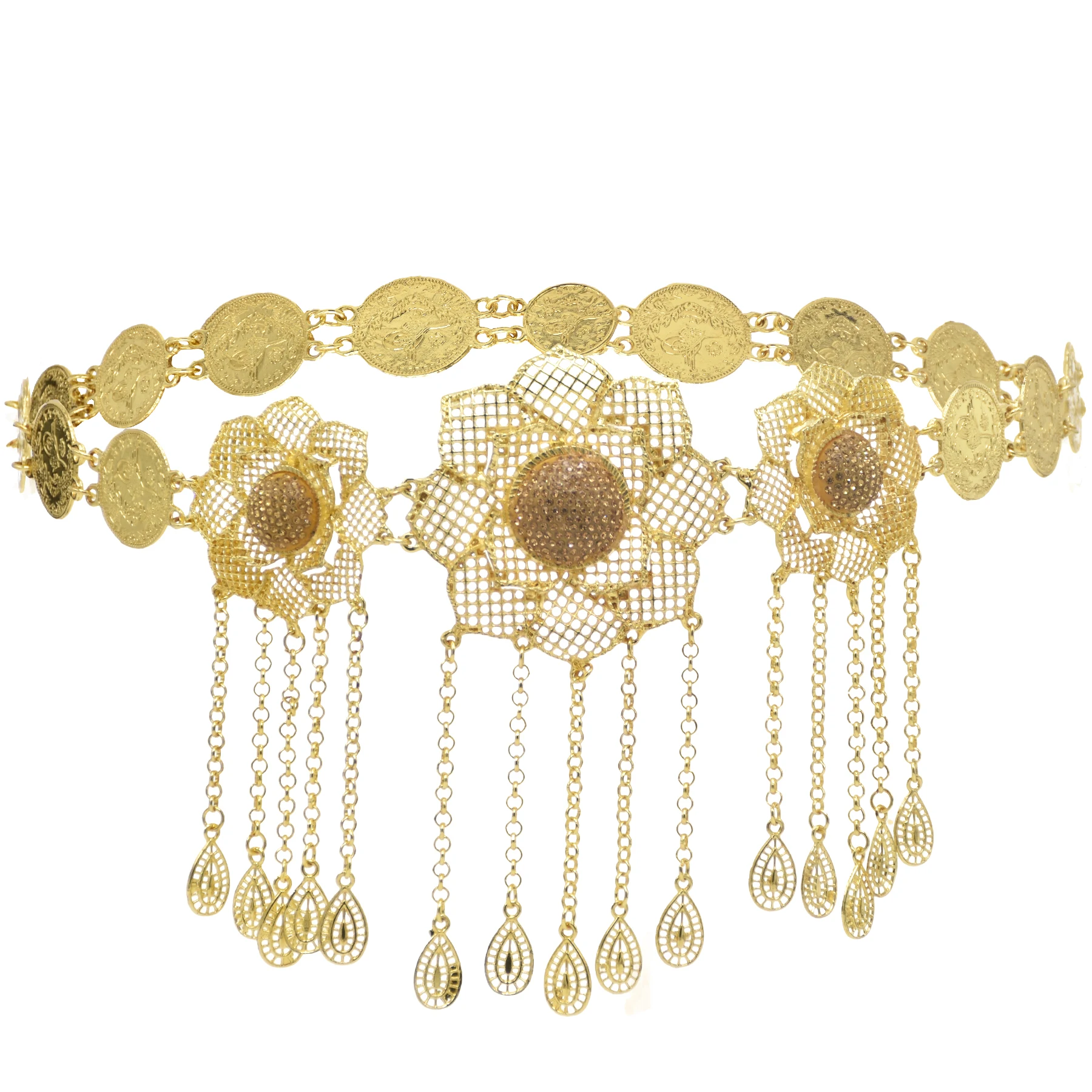 Индийское тайское Золотое металлическое бикини талия для танца живота цепочки