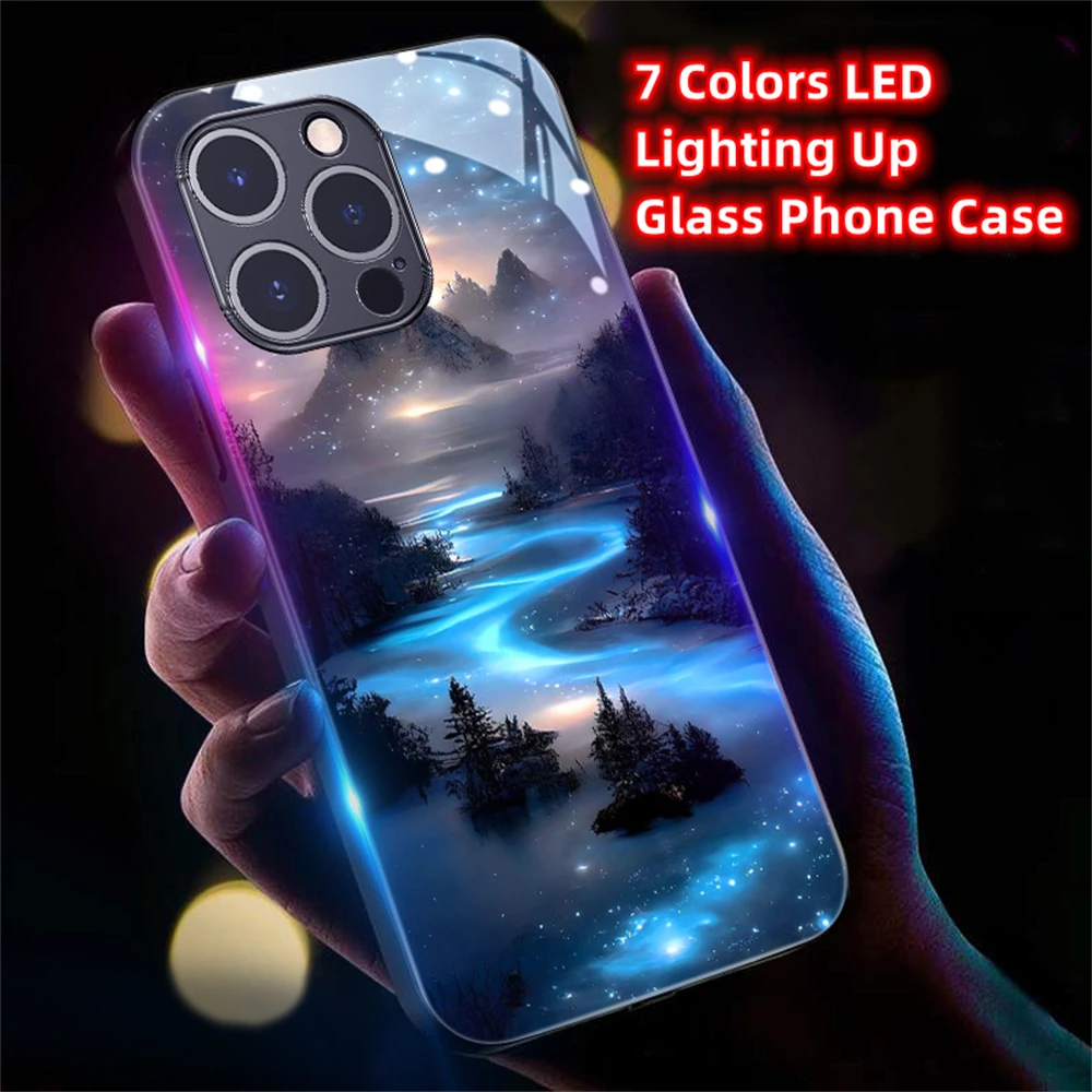 Фото Светящийся чехол Pretty Star River Beach Sound Music Control LED для iPhone Air 17 16 15 14 13 12 11 Pro Max Plus №5