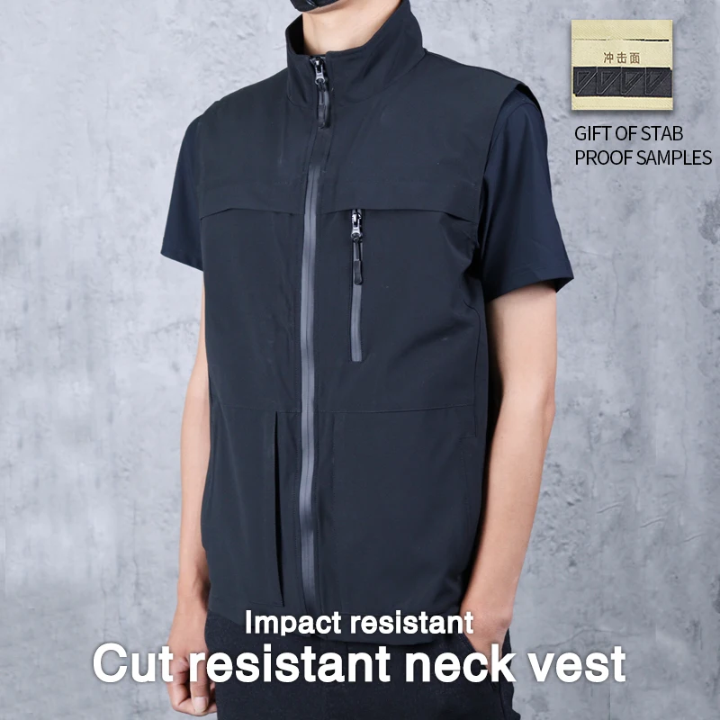 Бронированный жилет, мужской жилет с защитой от ножей, одежда для защиты от порезов, защитный жилет для шеи, тактические жилеты, противоударный жилет, защитная одежда