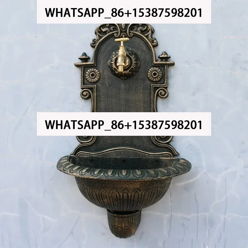 Évier à main mural en fonte d'or antique support de lavage Georgia metal décor fait la ark maison ferme