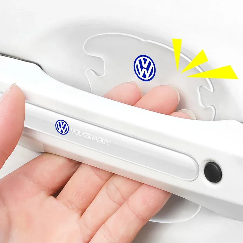 4 шт. прозрачная наклейка на дверную ручку автомобиля декоративная защитная