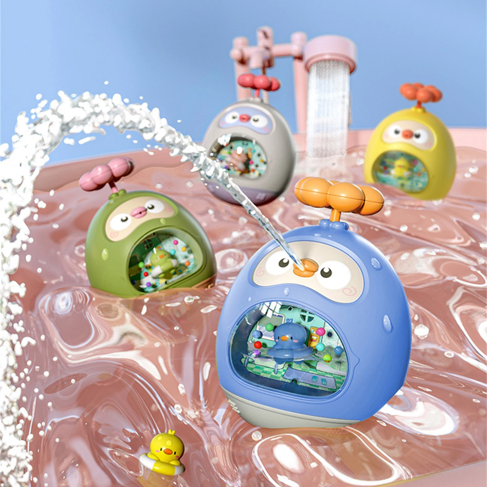 

Kids Bath Sprinkler Toy Tumbler Bath Toys For Toddlers Splash Egg Toy Fun Little Duck Shape Swinging Tumbler Toys