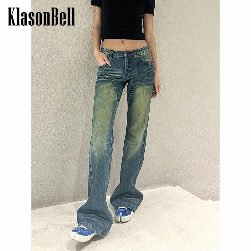 

11,21 KlasonBell винтажные узкие потертые расклешенные джинсы для женщин