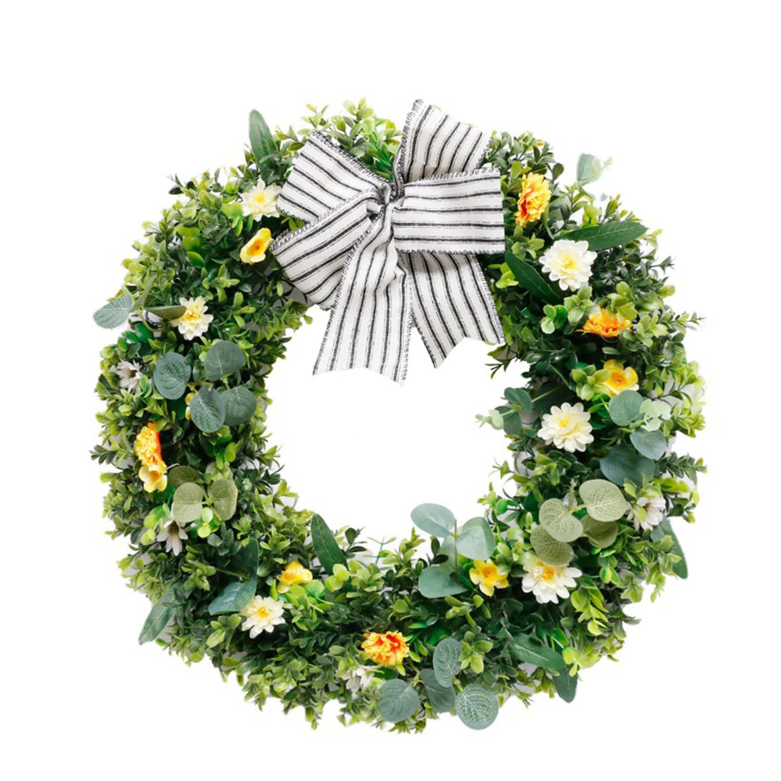 

Весенняя модель, погодозащищенный дизайн ручной работы, Пасхальный венок с зелеными листьями и бантом, притягивающий внимание