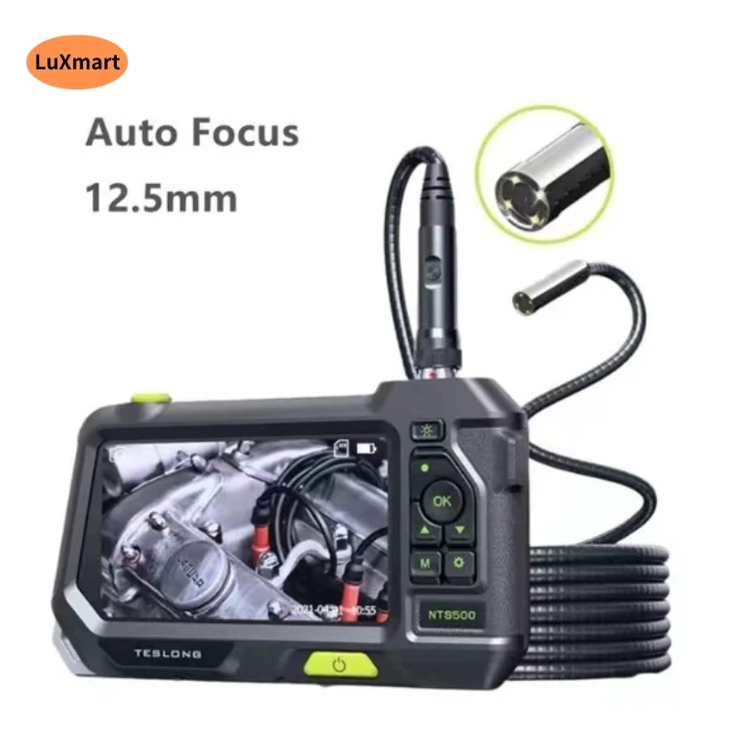 

NTS500 12.5mm Auto Focus Industrial Endoscope Camera 720P with 5" IPS Screen IP67 Waterproof Borescope for Car Pipe Inspection