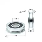 10 шт. 10*30*8 мм U-groove подшипниковый шкив с рифленым нестандартным вогнутым колесом, направляющее колесо диаметром 5 мм, тросдорожка