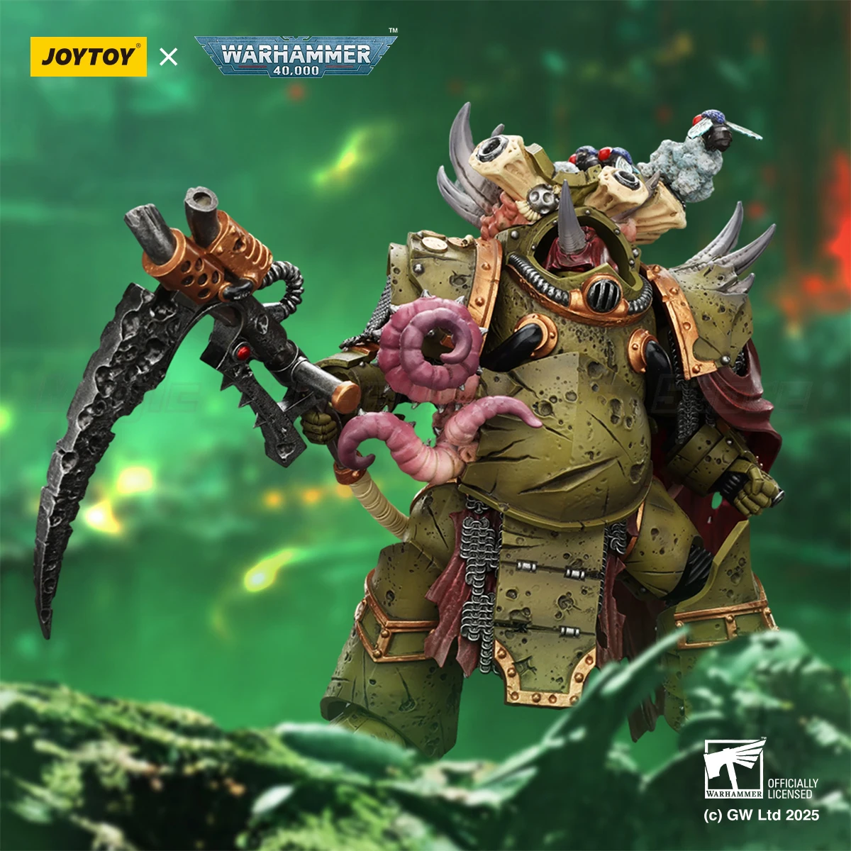 Фото Доставка в течение 24 часов: JOYTOY Warhammer 40K Death Guard Deathshroud Terminator 2 с перчатками Manreaper и Plaguespurter, масштаб 1/18 №3