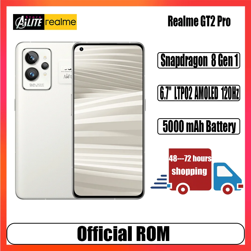 realme gt2 pro smartphone snapdragon 8 gen 1 6 7inch ltpo2 amoled 120hz 50mp camera 5000mah 65w fast charge nfc free global shipping