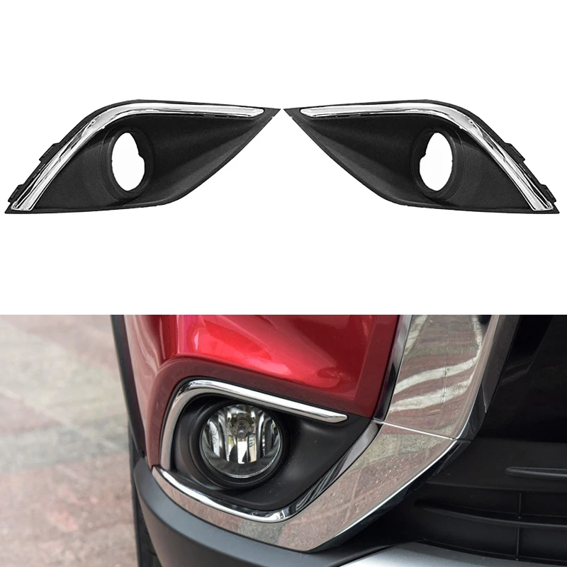 

1Pair Fog Lamp Shade Fog Lamp Decorative Cover Frame Car Headlight Fog Lamp Bezel Cover for Mitsubishi Outlander 2015-2018