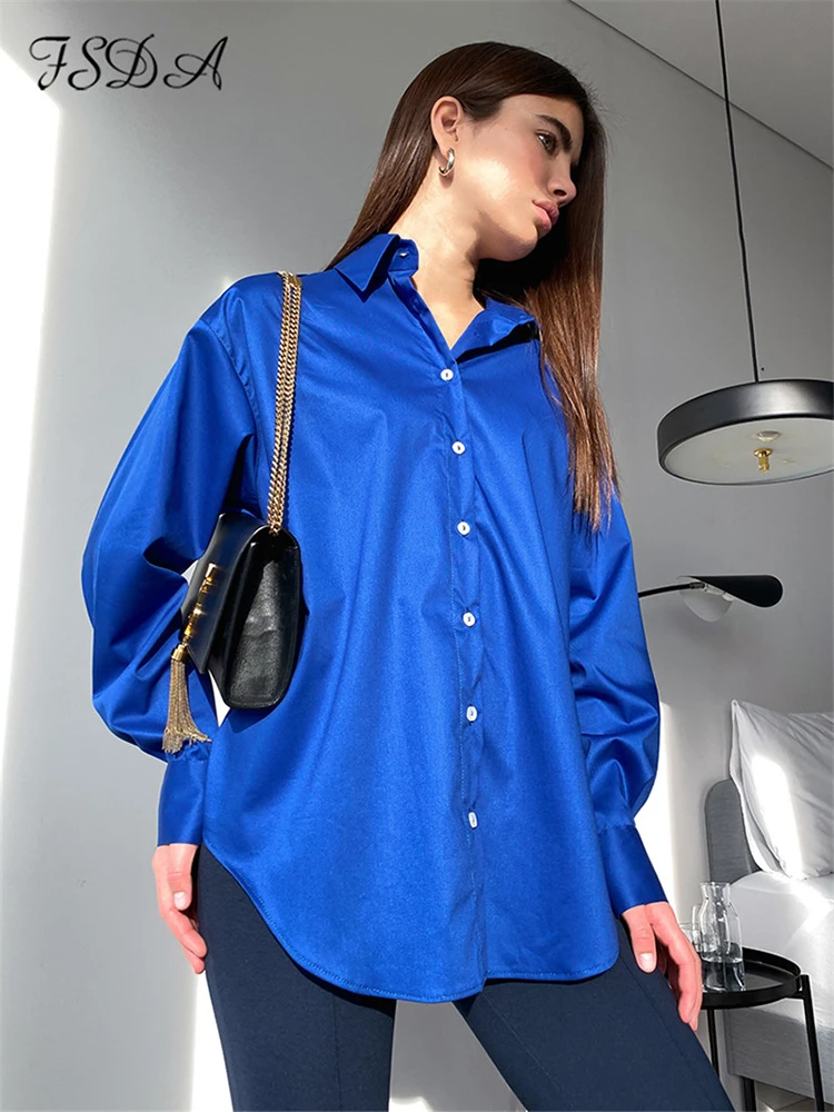 

Блузка женская оверсайз с длинным рукавом, летняя/Весенняя