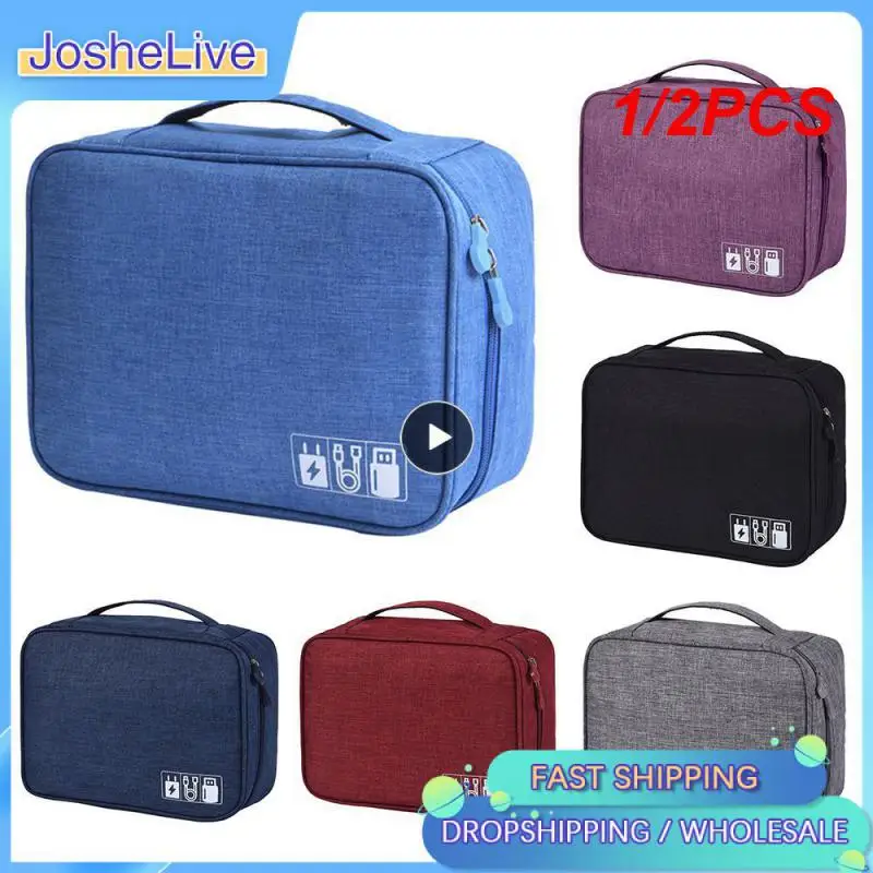 

1/2PCS Portable Digital Storage Bag USB Gadget Waterproof Cable Organizer Pouch Electronics Devices Accessories Digitals Pack