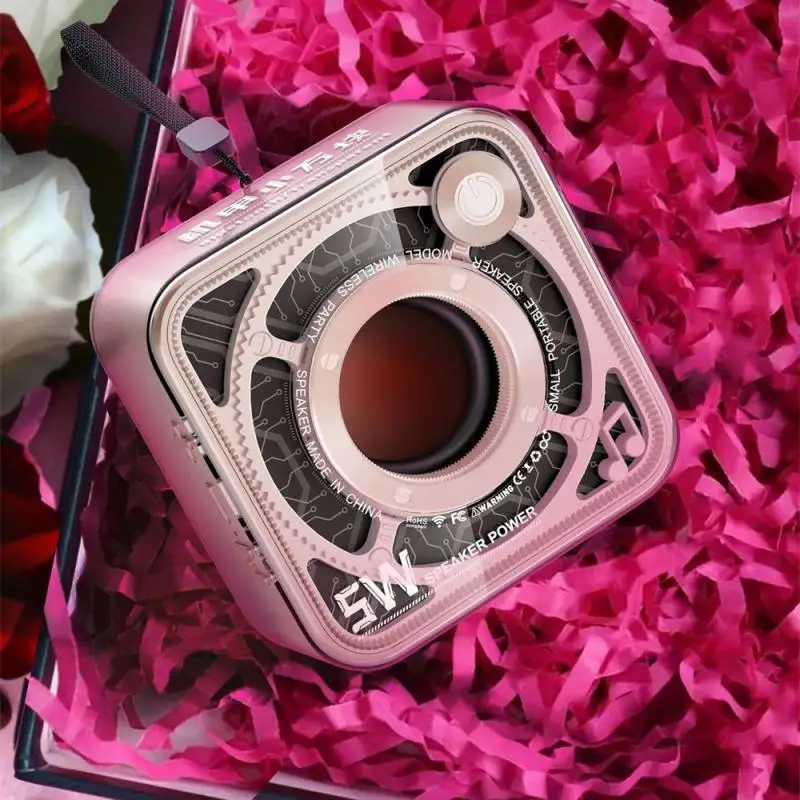 

Новый беспроводной мини-динамик, маленькая стальная пушка, уличный портативный сабвуфер, стерео объемный прозрачный громкоговоритель в стиле мейка