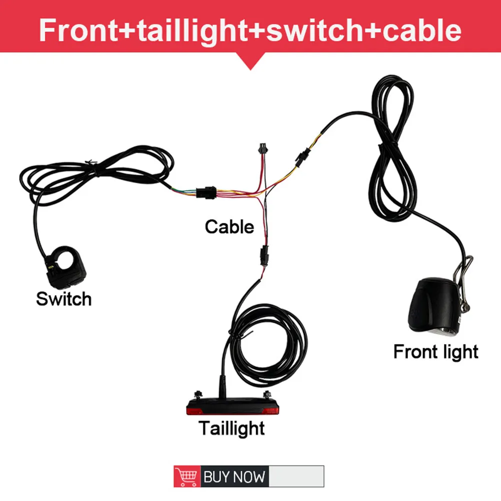 

Control Horn And Light ON/OFF Ebike Head Light Bike Light Set For Electric Bicycles Replacement Tail 12V-72V Accessories
