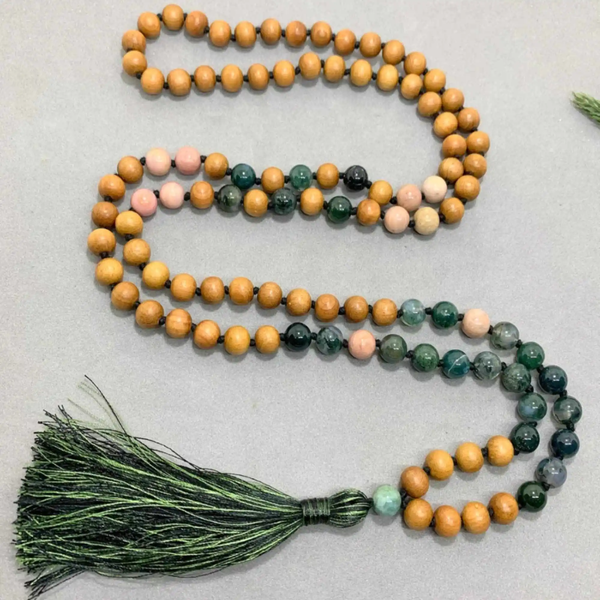 

8mm Natural knot Rhodochrosite moss agate gemstone beads necklace All Saints' Day Chakra Bless Easter Pray Elegant Relief