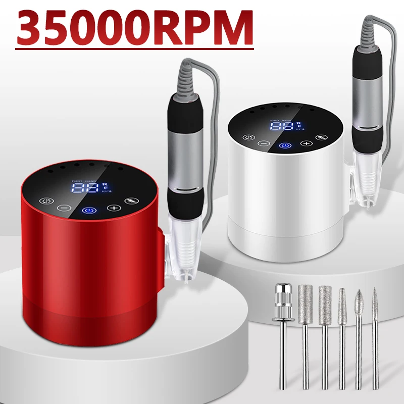 

Powerful 35000RPM Electric Nail Drill Machine Set Nail Milling Cutter for Manicure Professional Desktop Nail File Nail Art Tools