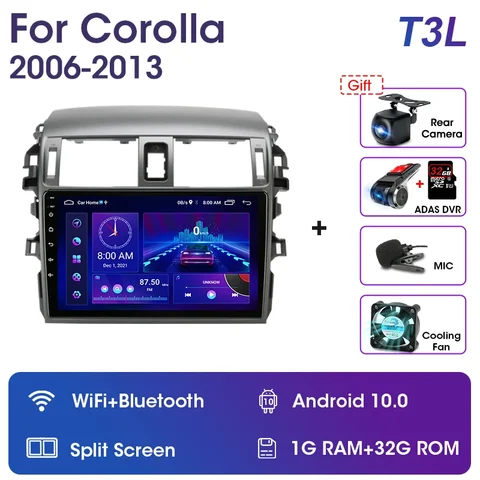 Автомагнитола Vtopek для Toyota Corolla E140/150 2006-2013, мультимедийный видеоплеер на Android 11, с 9 "экраном, GPS, 4G, Carplay, DSP, типоразмер 2 din