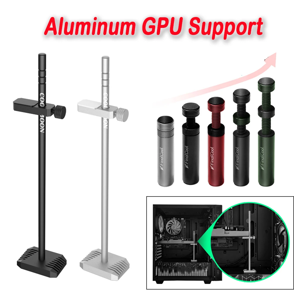 

Adjustable Graphics Card GPU Holder Support Aluminum Alloy Video Card Sag Bracket Jack Adjustable Rotary Screw Desktop PC Case