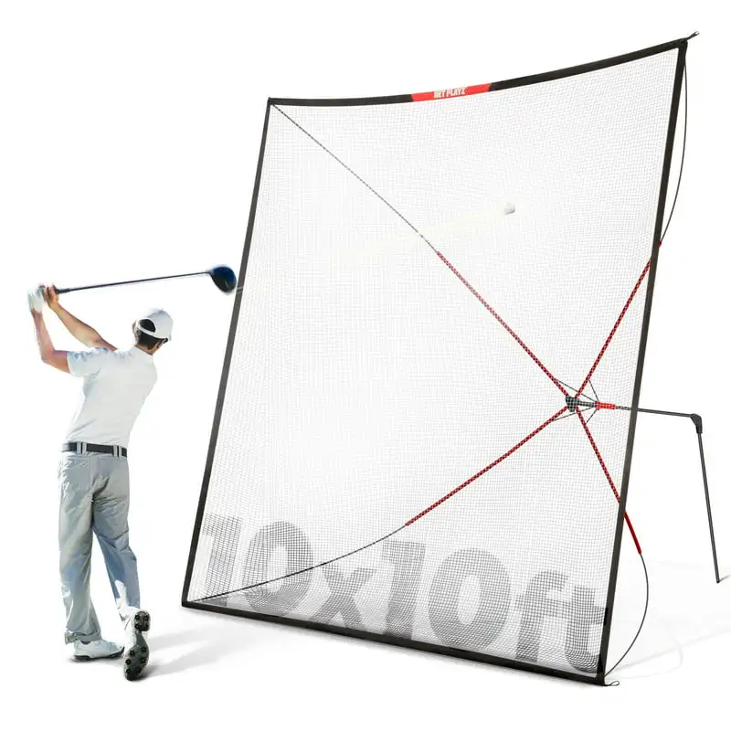 

Practice Net Hitting Net 10ft - Home Driving Range, Swing Training Aids, Auto Ball Return, Portable,