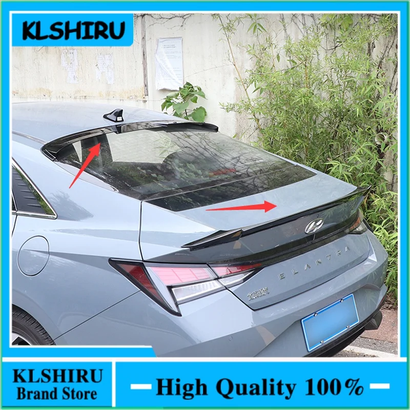 

For Hyundai Elantra Avante CN7 2020 2021 ABS Modified Roof Spoiler Black Original Style Without Perforation Exterior Auto Parts