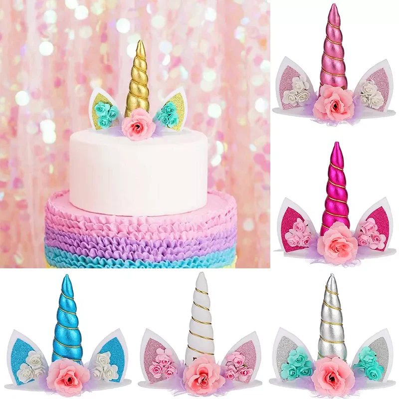 

NEW2022 Unicorn Cake Topper Unicorn Birthday Party Decorations Kids Unicorn Party Decor Unicorn Party Supplies Baby Shower Cake