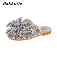 grils sandals 2022 spring children fashion princess party shoes baby shoes kids flats pearl toddler patent bow flats soft sole