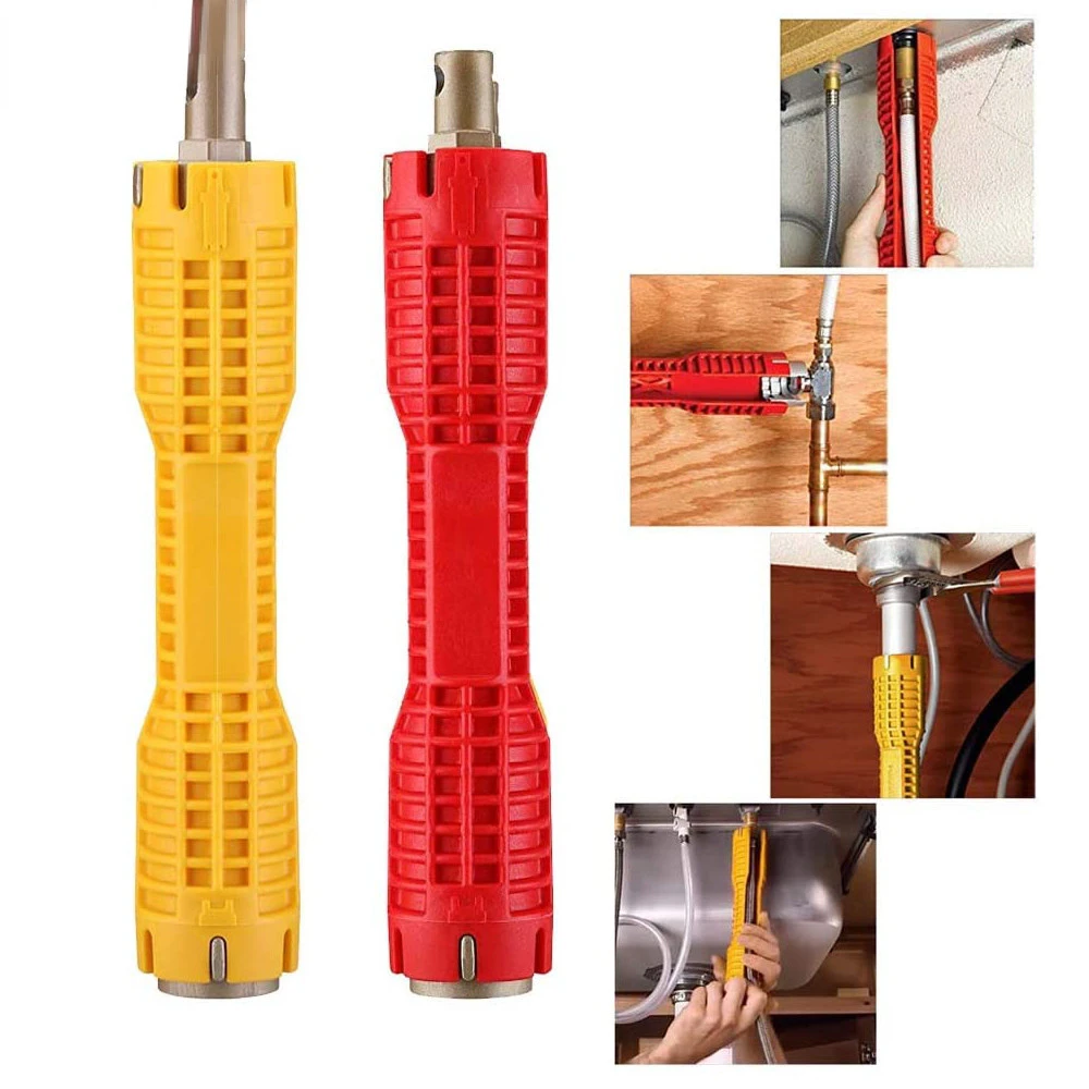 

Double Head Sink Installer Wrench Adjustable Water Pipe Spanner Allen Key Set Multi-purpose Wrench Plumbing Toilet Bath Tool