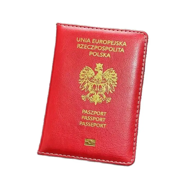 

Poland Passport Holder Men Women Leather Polskap Passport Protector Card Case Wallet for Polish Paszport