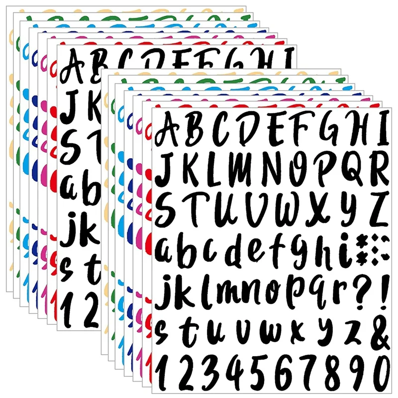 

14 Sheets Vinyl Letters Numbers Kit Self Adhesive Letter Stickers Waterproof Mailbox Numbers Sticker (Multicolor)
