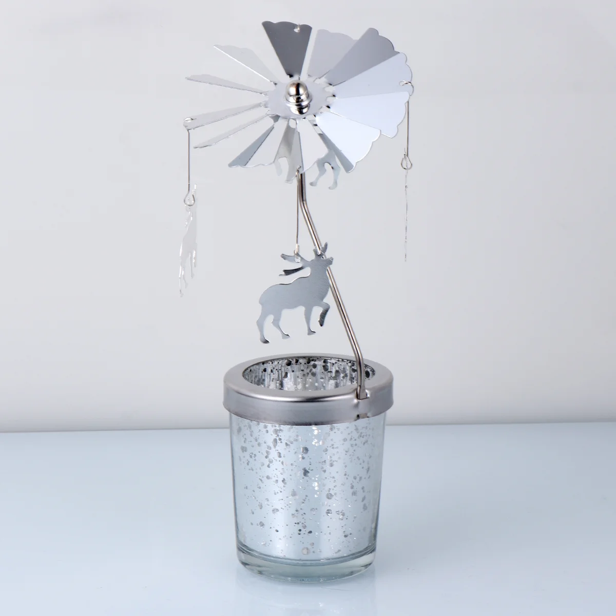 

Christmasholder Candlestick Candlesticks Adornment Desktop Stand Candleholder Tealightcarousel Metal Rotary Tree Retro