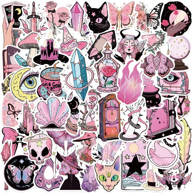

Kawaii розовые ведьмы ПВХ стикеры MCHUAJUAN