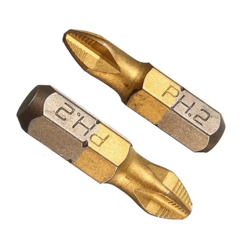 10 шт. насадки для отвертки PH2 с титановым покрытием |