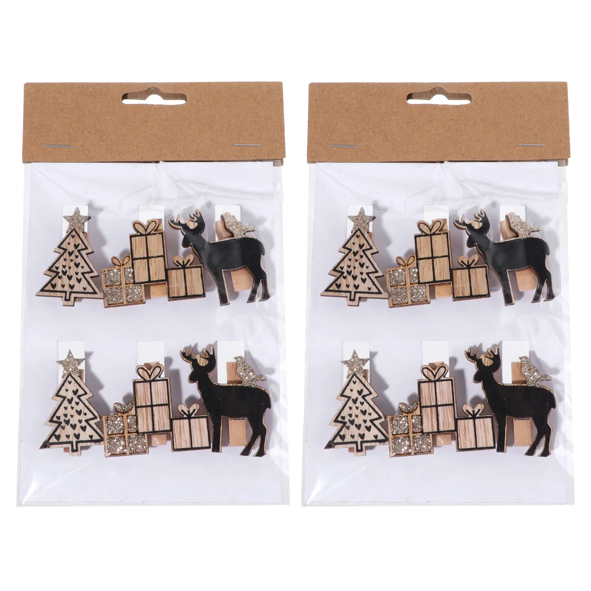 

12Pcs Christmas Decor Clips Exquisite Creative Photo Clip Note Clip Name Clip for Holiday Festival Daily Use Parties