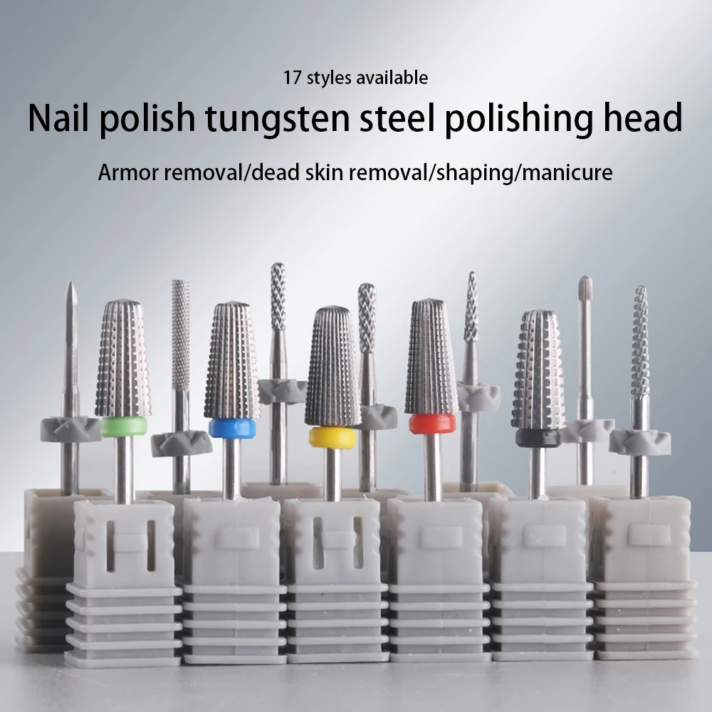 

Nail Tungsten Steel Drill Bits Gel Polish Remover Cutter Dead Skin Prof Milling For Manicure Pedicure Sanding Heads Nails Lathe