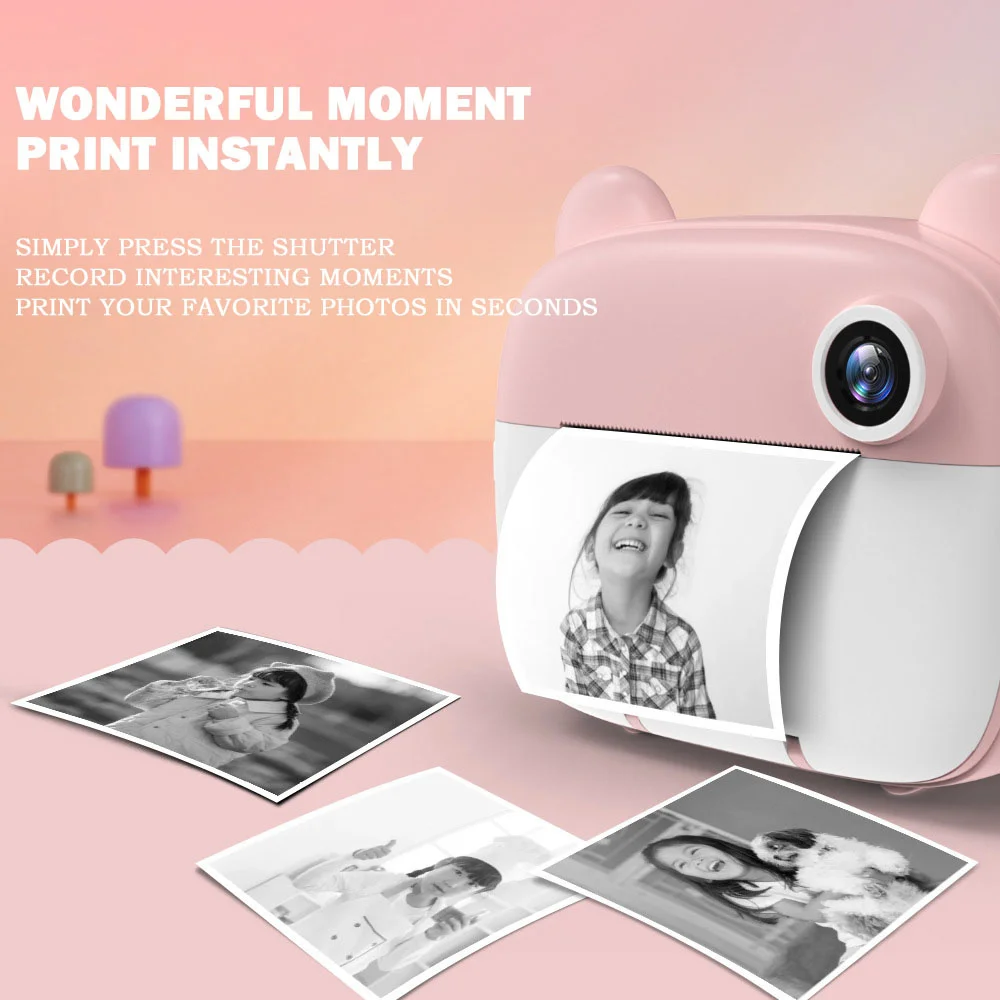 Children's Instant Print Camera With Thermal Printer Kid Digital Photo Camera Girl's Toy Child Camera Video Boy's Birthday Gift enlarge