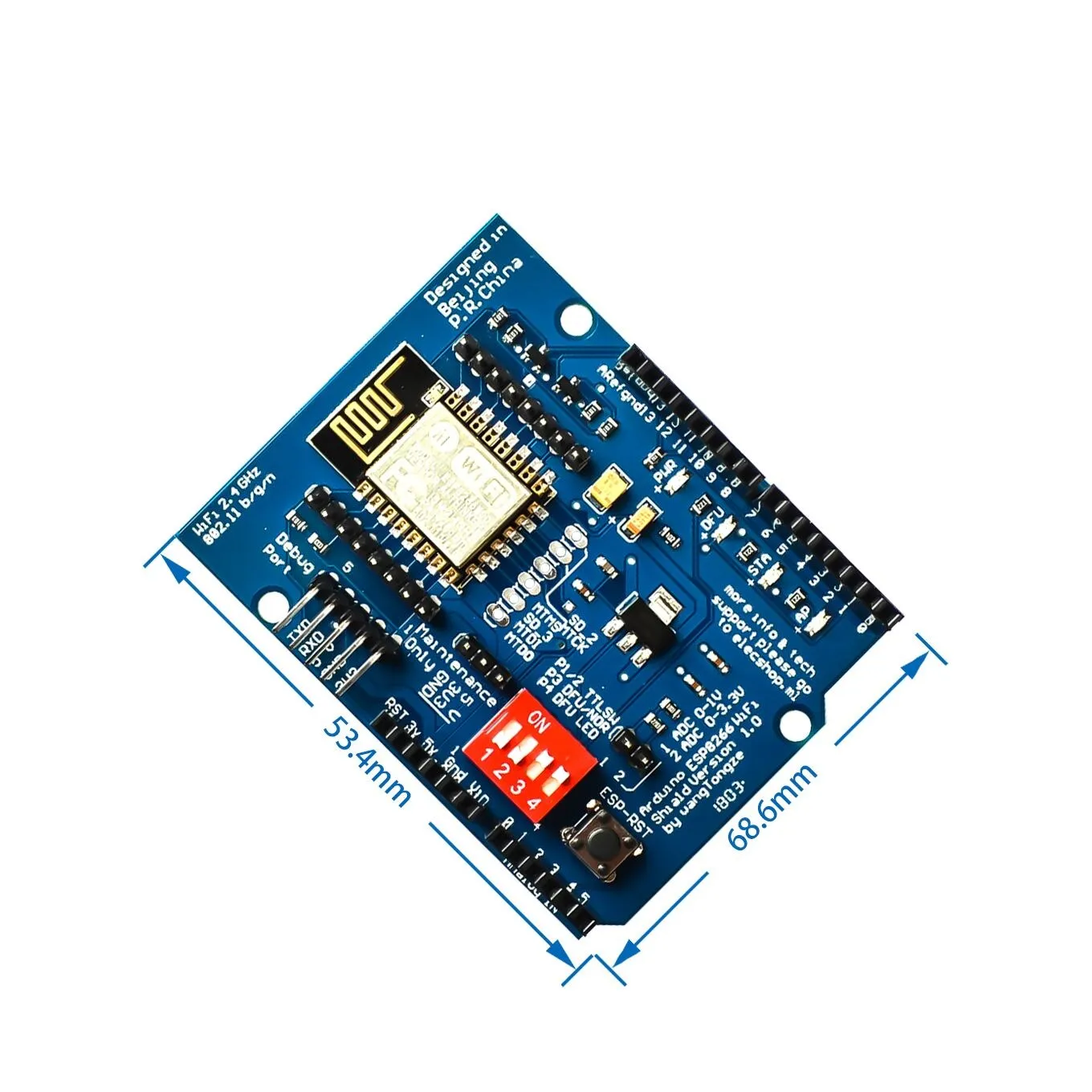 

ESP8266 ESP-12 ESP-12E UART Wifi Wireless Shield Development Board For Arduino Mega For UNO R3 Module Mega 3.3V 5V TTL Interface