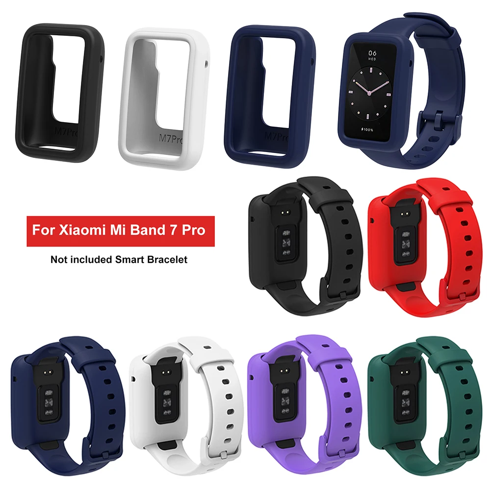 

Smart Sports Watch Protective Case Replacement Watch Covers Silicone Watch Case All-around Protective Suitable for Mi Band 7 Pro