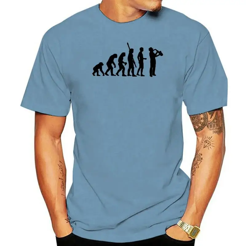 

Evolution Saxophon T Shirt Birthday Gift for Dad Husband Music Musician Short Sleeve Hip Hop Streetwear Cool T-shirts