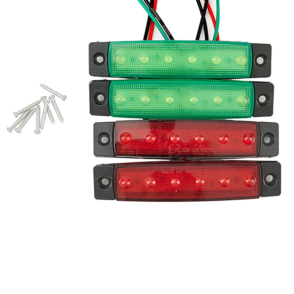 

4Pcs DC12V Navigation Lights Marine Boat Navigation 6LED Lights Red Green Lamp Set Boat Car Auto Indicator Lamps