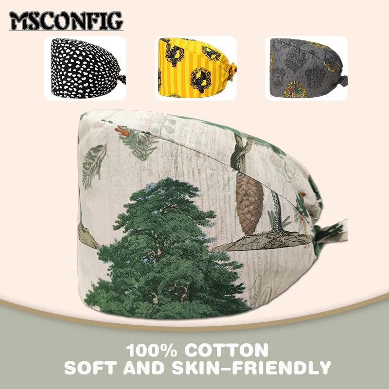 

Шапочка Женская с цветочным принтом, 100% хлопок, регулируемая