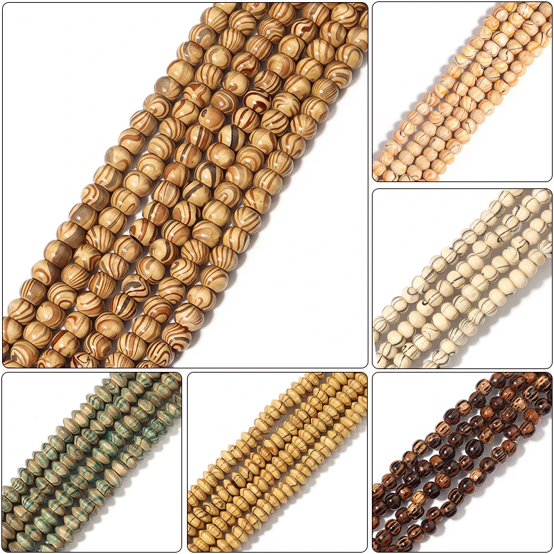 

1 String Oval Natural Wood Spacer Beads Flat Abacus Wooden Prayer Bead For Diy Bracelets Necklaces Jewelry Finding Supplies